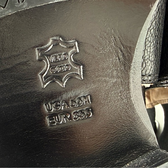 Via Spiga Birna Cutout Double Buckle Black Leather Boots Size 5.5M - Picture 9 of 16